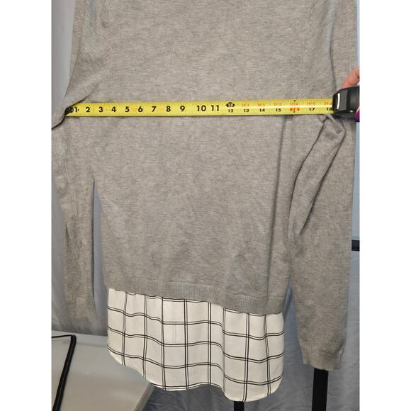 Adrianna Papell Peter Pan Collar Stylish Twofer Sweater Blouse 90s Academia | M - Picture 4 of 8